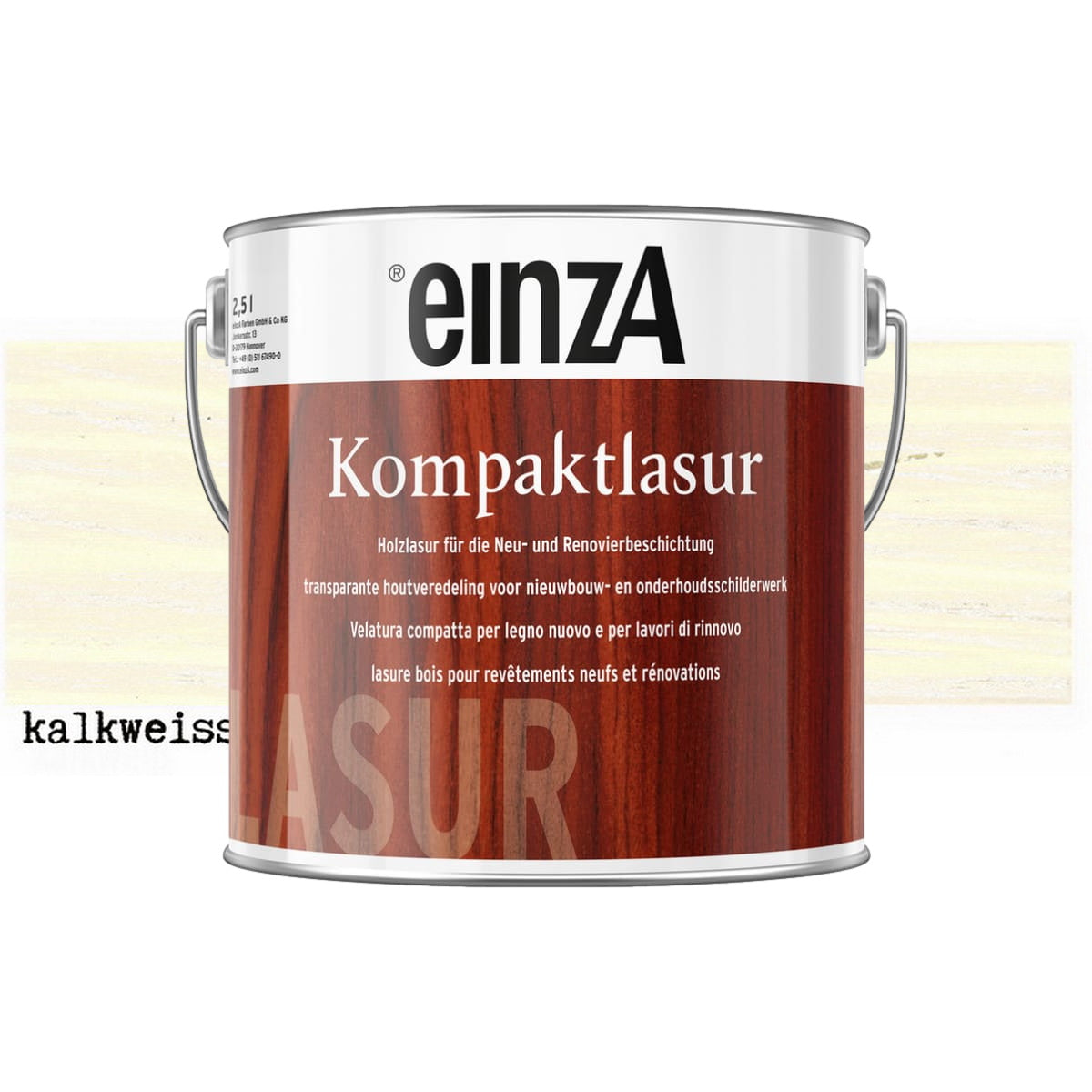einzA Kompaktlasur Βερνίκι Εμποτισμού Προστασίας Ξύλου Διαλύτου ΛΕΥΚΟ (KALKWEISS)
