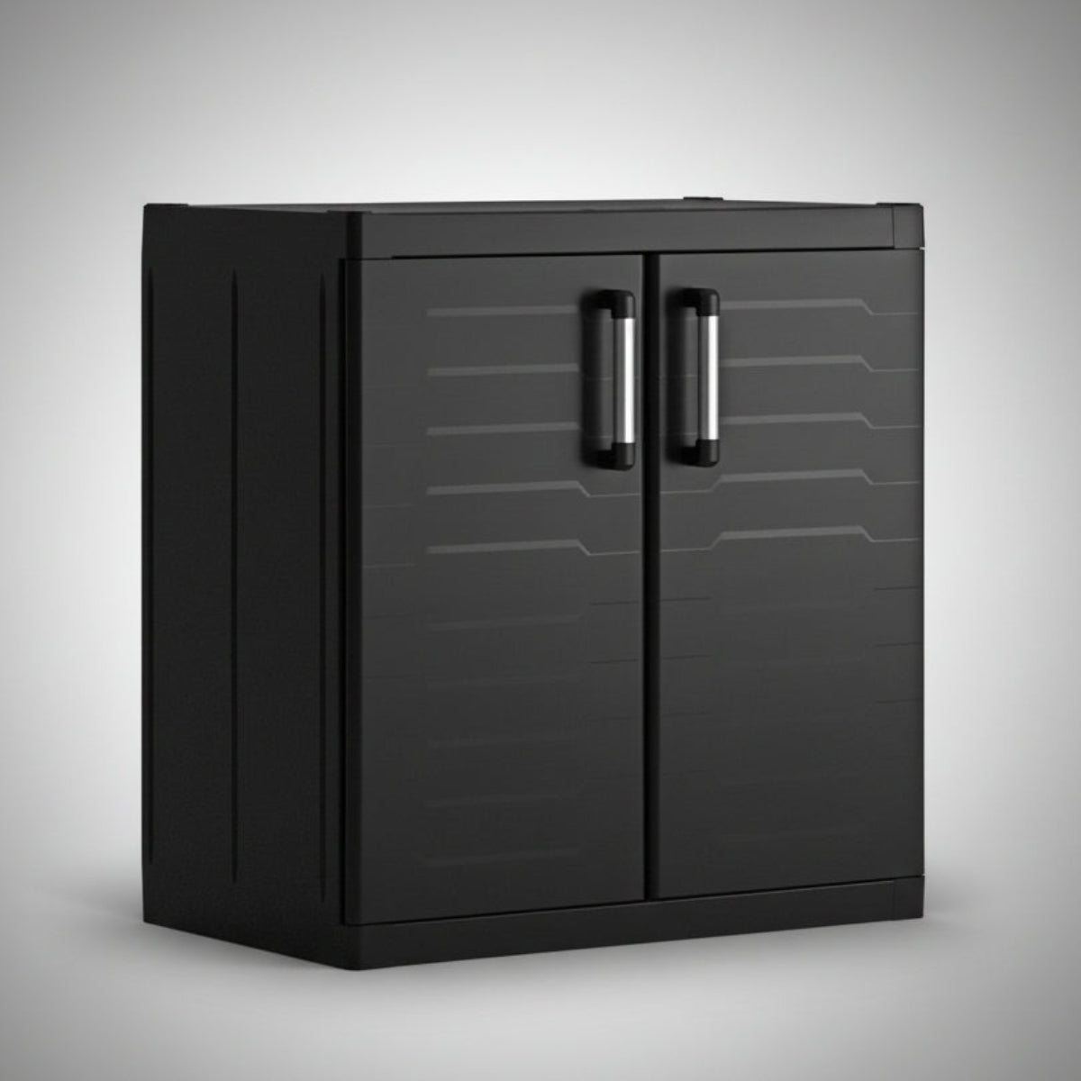 Keter Detroit Base XL Ντουλάπα Δίφυλλη Χαμηλή Με 2 Ράφια Μαύρη
