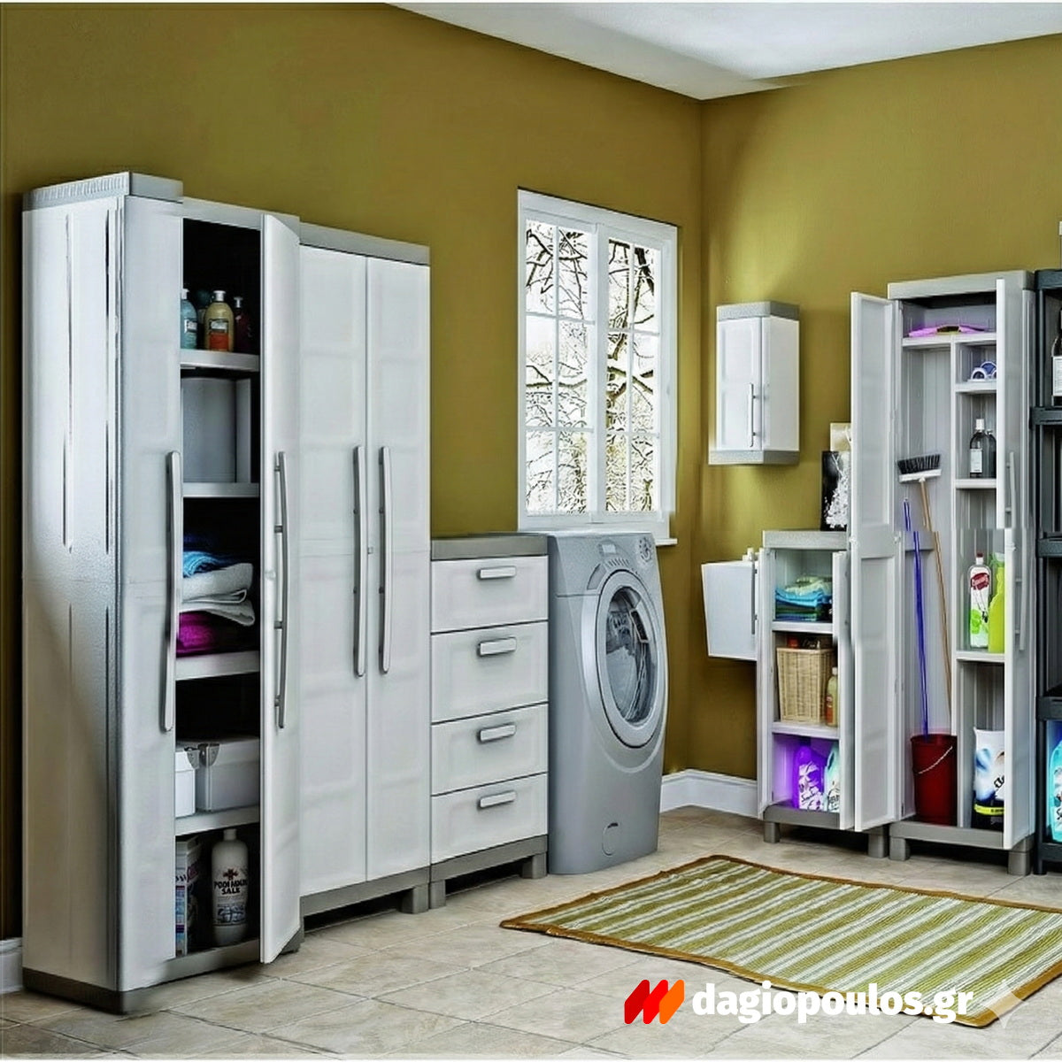 Keter Excellence Base XL Ντουλάπα Δίφυλλη Χαμηλή Με 2 Ράφια Μπεζ