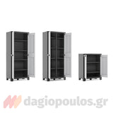 Keter Titan Base Ντουλάπα Δίφυλλη Χαμηλή Με 2 Ράφια Γκρι / Μαύρη