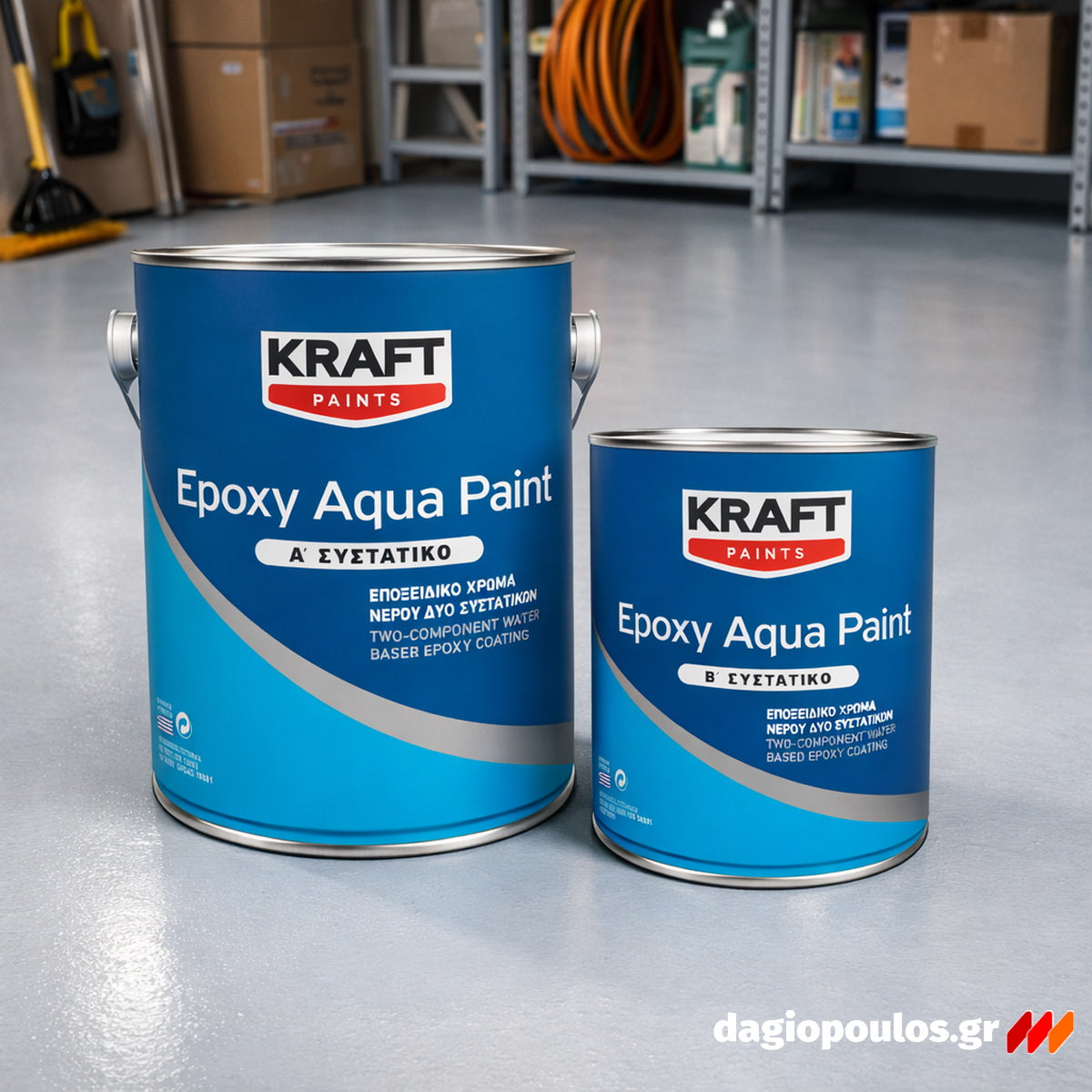 Kraft Epoxy Paint Aqua Εποξειδικό Χρώμα 2 Συστατικών Δαπέδων Νερού ΔΙΑΦΟΡΩΝ ΑΠΟΧΡΩΣΕΩΝ