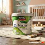 Kraft Master Eco Οικολογικό Πλαστικό Χρώμα Εσωτερικών Τοίχων Υψηλής Ποιότητας Ματ