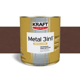 Kraft Metal 3 in 1 Metallized Μεταλλιζέ Χρώμα Κατευθείαν Στη Σκουριά MAT 504 ΚΑΦΕ ΣΚΟΥΡΙΑ