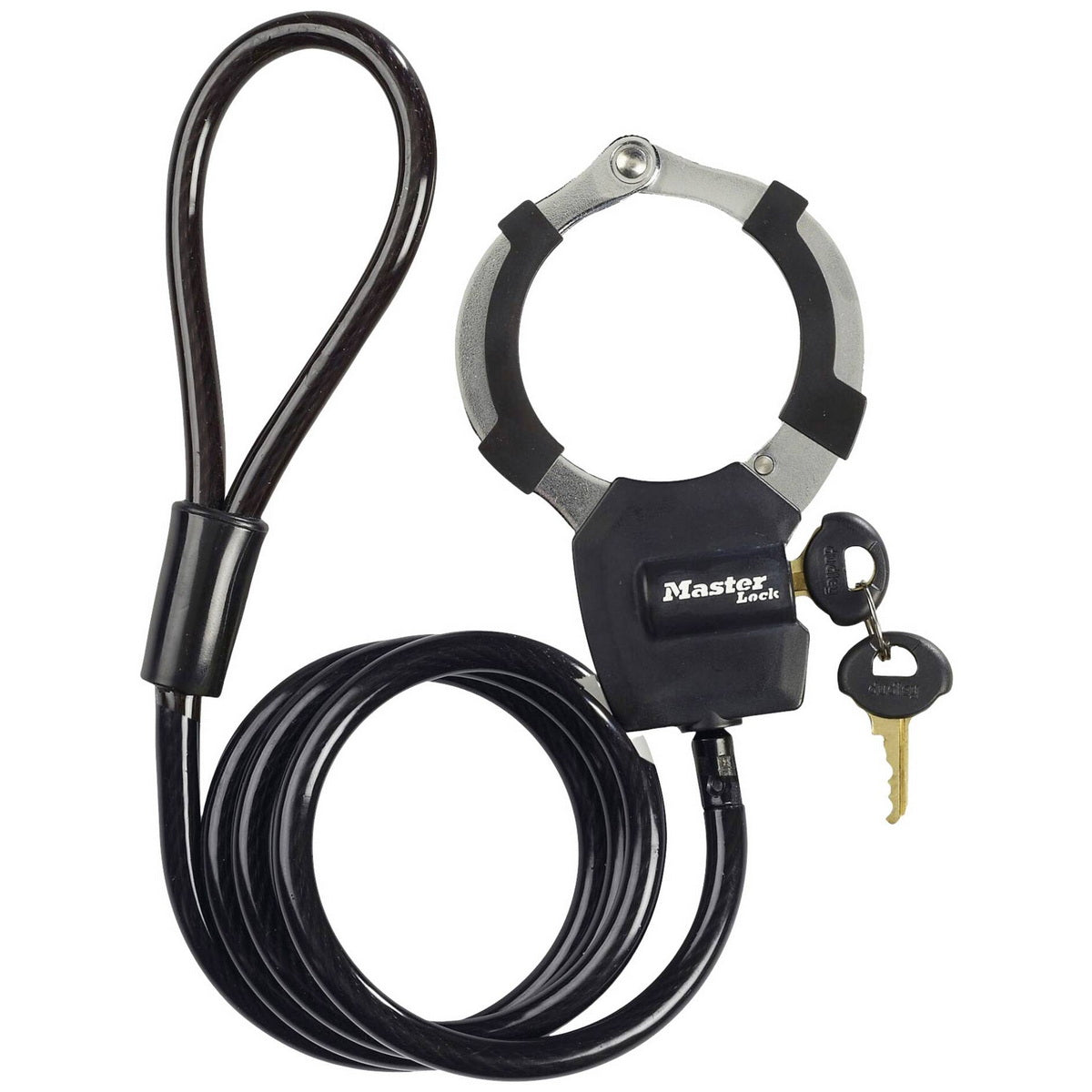 Master Lock 8275EURDPROBLK Κλειδαριά Ποδηλάτου Scooter Πατινιού Συρματόσκοινο Χειροπέδα Με Κλειδί 8mm x 100cm