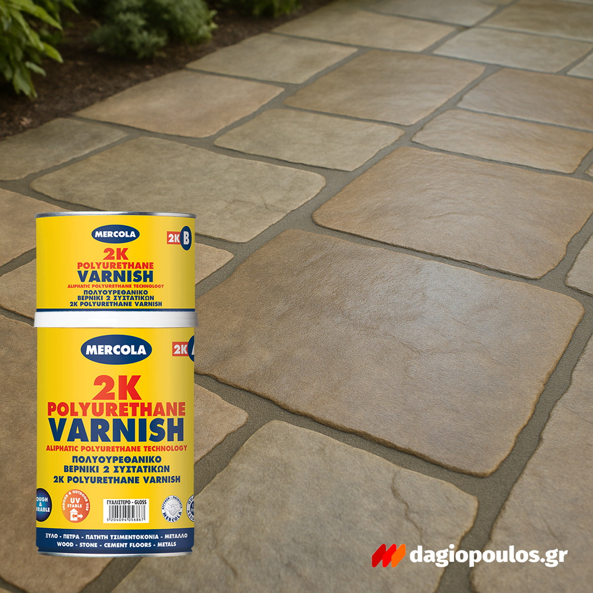 Mercola 2K Polyurethane Varnish Βερνίκι 2 Συστατικών Αλειφατικής Πολυουρεθάνης Διαλύτου Πολλαπλών Εφαρμογών ΣΑΤΙΝΕ