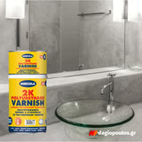 Mercola 2K Polyurethane Varnish Βερνίκι 2 Συστατικών Αλειφατικής Πολυουρεθάνης Διαλύτου Πολλαπλών Εφαρμογών ΣΑΤΙΝΕ