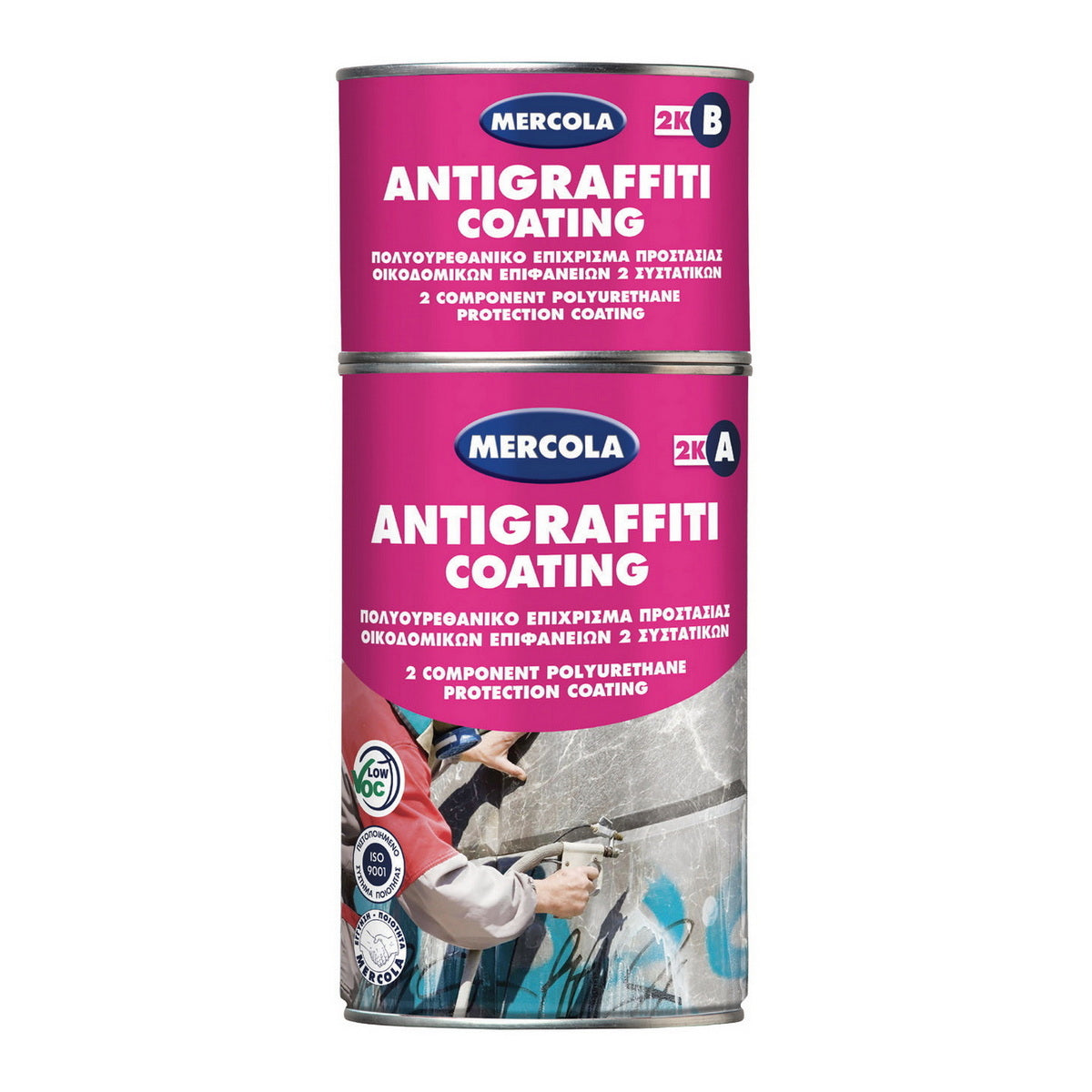 Mercola ANTIGRAFFITI COATING Εποξειδικό PU Ματ Βερνίκι Προστασίας Από Γκράφιτι