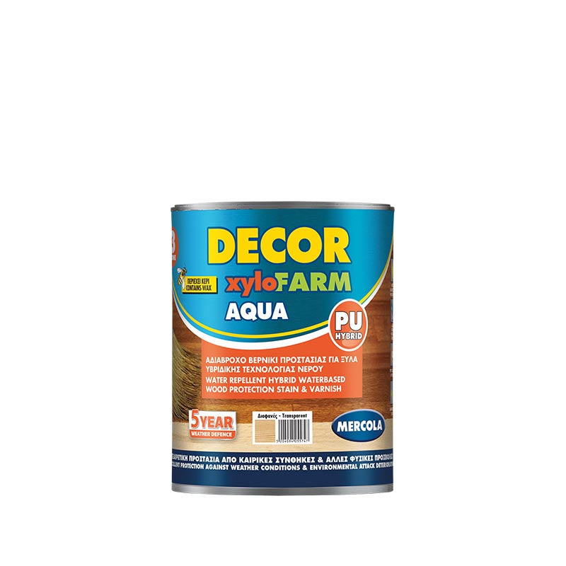 Mercola DECOR XYLOFARM AQUA Bερνίκι Eμποτισμού Εξωτερικών Ξύλων Νερού ΔΡΥΣ
