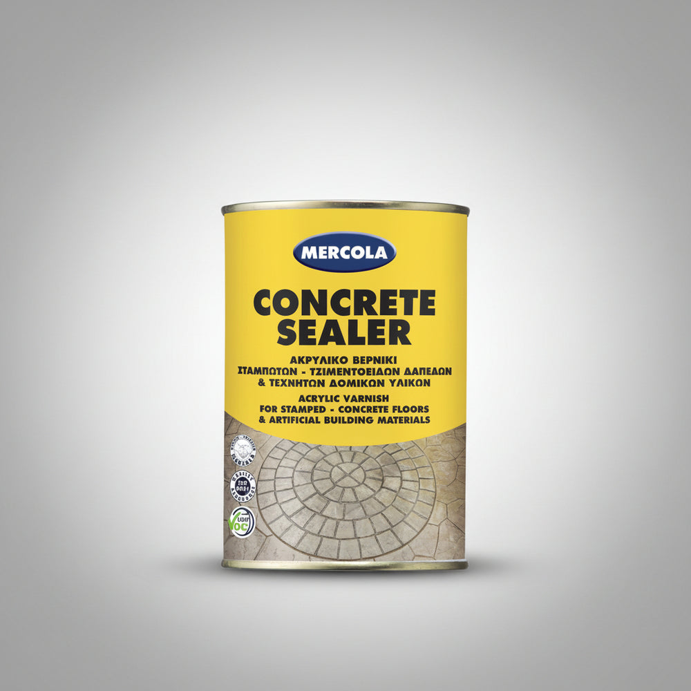 Mercola CONCRETE SEALER Βερνίκι Διαλύτου Σταμπωτών & Βιομηχανικών Δαπέδων Διαφανές Ημιματ