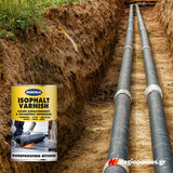 Evochem Mercola Isophalt Varnish Ασφαλτικό Στεγανωτικό Διαλύτου Μαύρο