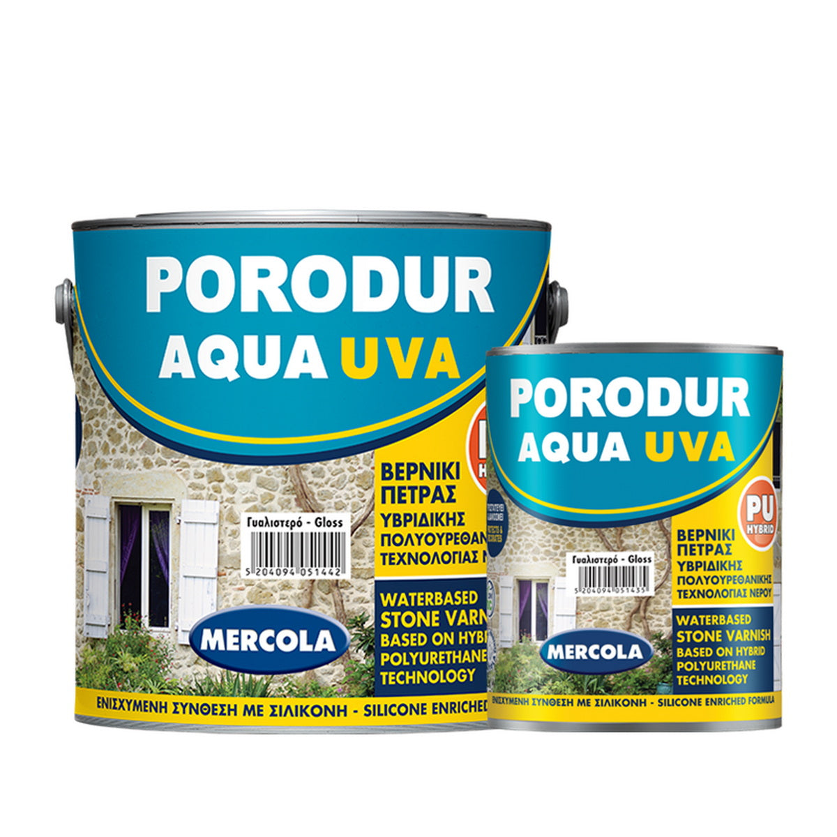 Mercola PORODUR AQUA UVA Προστατευτικό Διαφανές Βερνίκι Νερού Πέτρας ΜΑΤ
