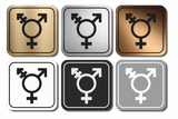Πινακίδα Σήμανσης WC Aκρυλικό Plexiglass “WC ΝΟΝ ΒΙΝΑΡΥ - GENDER NEUTRAL” 110mm x 110mm