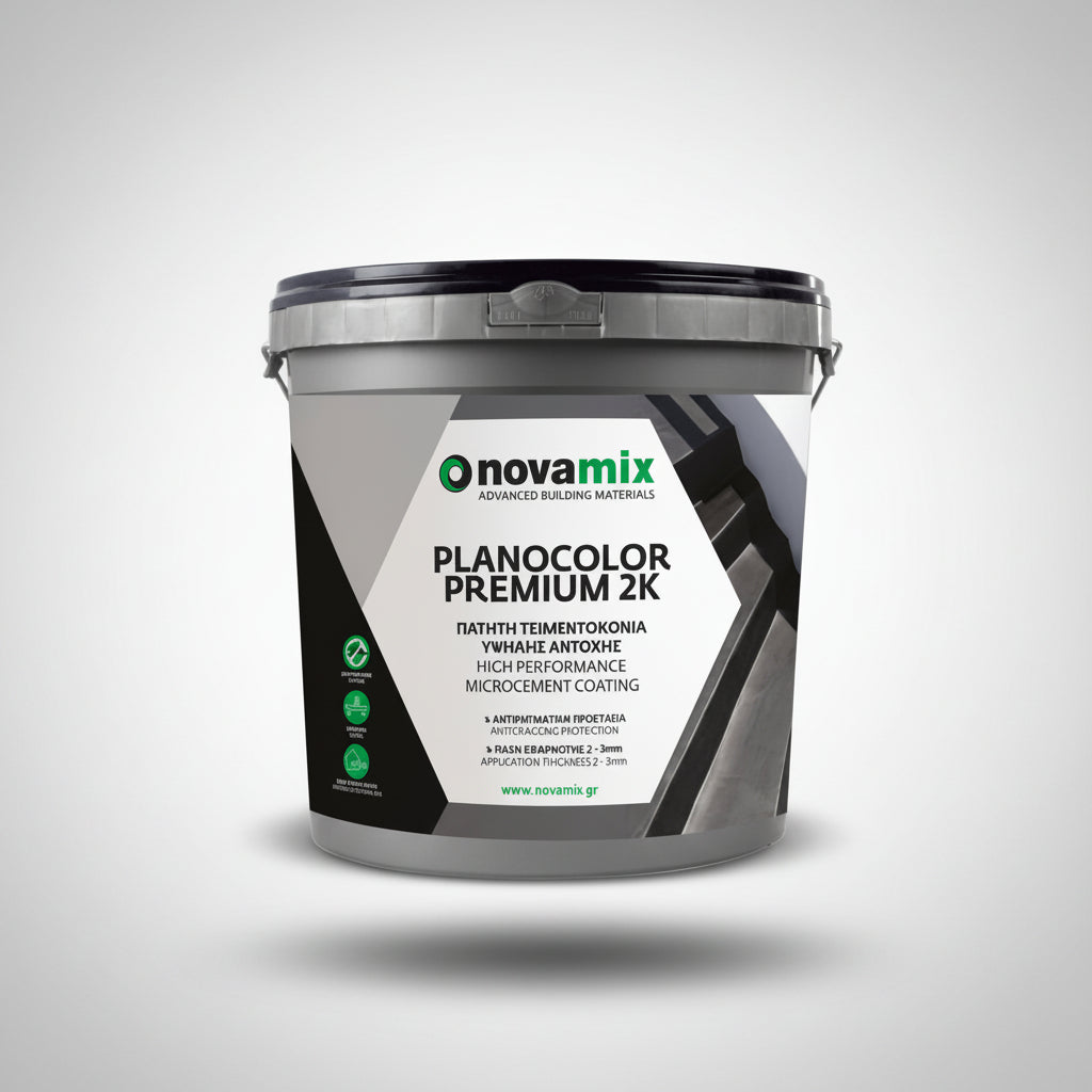 Novamix Planocolor Premium 2K Διακοσμητική Πατητή Τσιμεντοκονία Τοίχων Και Δαπέδων 2 Συστατικών