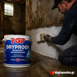 PGP Dryproof Masonry Waterproofer Επαλειφόμενο Μονωτικό Διαλύτου Εξωτερικής Εσωτερικής & Αρνητικής Υγρασίας ΛΕΥΚΟ