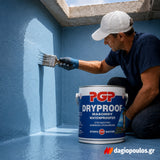 PGP Dryproof Masonry Waterproofer Επαλειφόμενο Μονωτικό Διαλύτου Εξωτερικής Εσωτερικής & Αρνητικής Υγρασίας ΓΑΛΑΖΙΟ