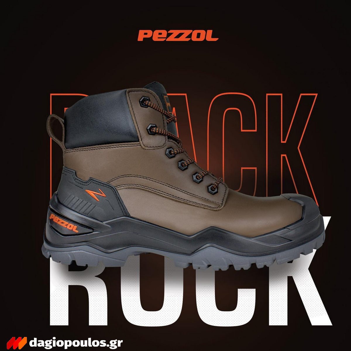 Pezzol Black Rock S3 SRC Παπούτσια Ασφαλείας Εργαζομένων Ημιμποτάκια Με ΜΗ Μεταλλική Προστασία Ιταλίας