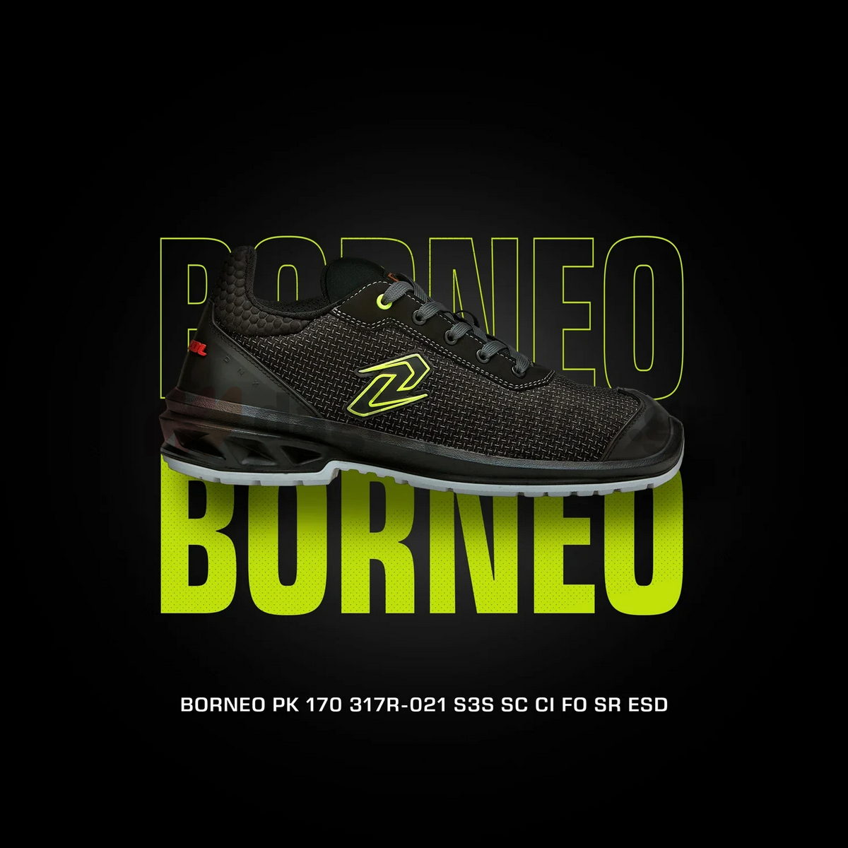 Pezzol Borneo PK 170 S3S SC CI FO SR ESD WRU Παπούτσια Ασφαλείας Εργαζομένων Χαμηλά Με Προστασία Ιταλίας