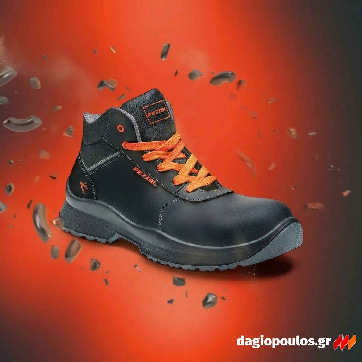 Pezzol Jackson Orange S3 SRC Παπούτσια Ασφαλείας Εργαζομένων Ημιμποτάκια Με ΜΗ ΜΕΤΑΛΛΙΚΗ Προστασία Ιταλίας