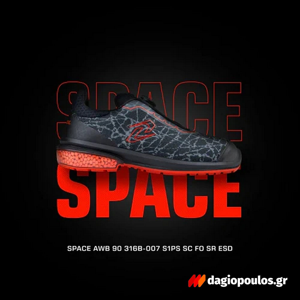 Pezzol Space AWB 90 S1PS SC FO SR ESD Παπούτσια Ασφαλείας Εργαζομένων Με Προστασία Ιταλίας