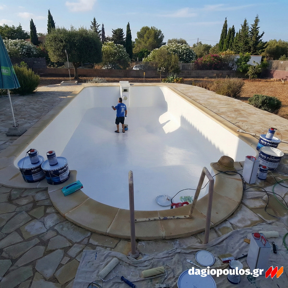 Maris Maripool Προστατευτική Βαφή Πισίνας Ενός Συστατικού Διαλύτου ΛΕΥΚΗ