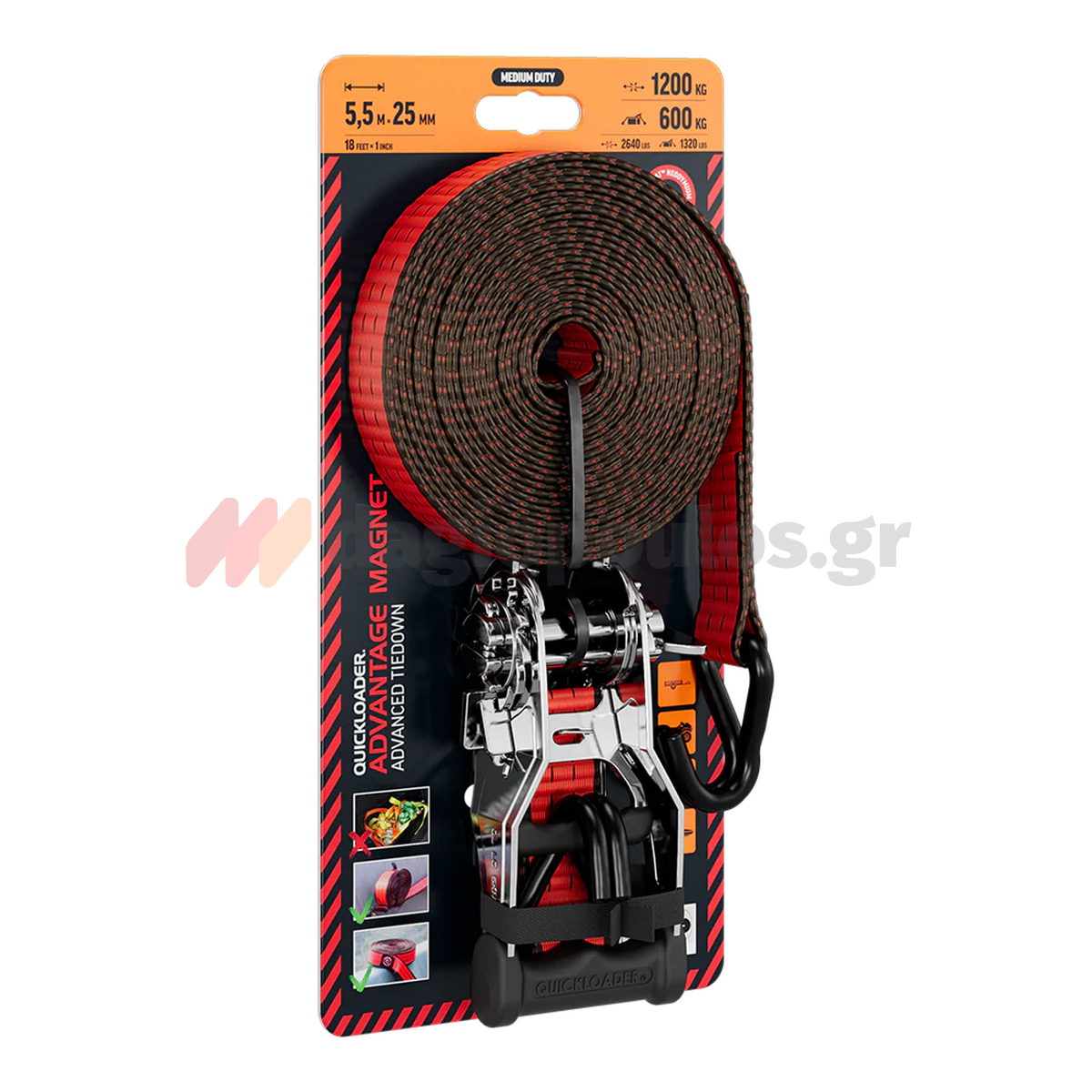 Quickloader QLA1200MDH Advantage Hybrid Ιμάντας Φορτιών Με Καστάνια 1200kg 5.5mtr x 25mm