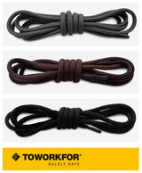 TOWORKFOR - ΚΟΡΔΟΝΙΑ ΣΤΡΟΓΓΥΛΑ TOWORKFOR 130cm - MΑΥΡΟ-ΧΡΩΜΑ