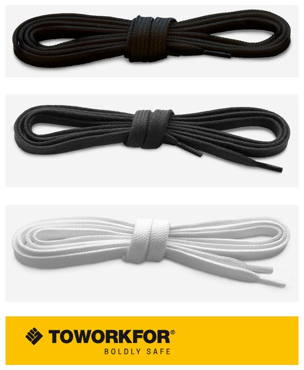 ToWorkFor Κορδόνια Πλακέ 130cm ΓΚΡΙ