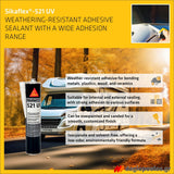 Sika Sikaflex 521 UV Σφραγιστικό Τεχνολογίας STP Υψηλών Αντοχών & Πρόσφυσης ΜΑΥΡΟ