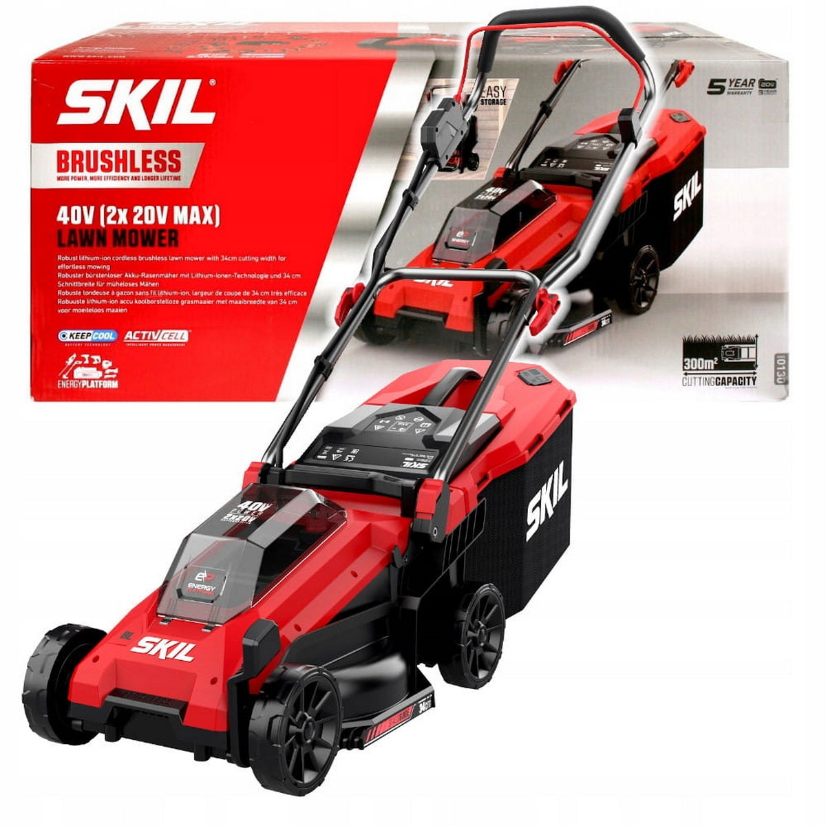 Skil 0130 CA 40V Max Brushless Χλοοκοπτική Μηχανή Γκαζόν Μπαταρίας Ωθούμενη 36V Li-Ion SOLO