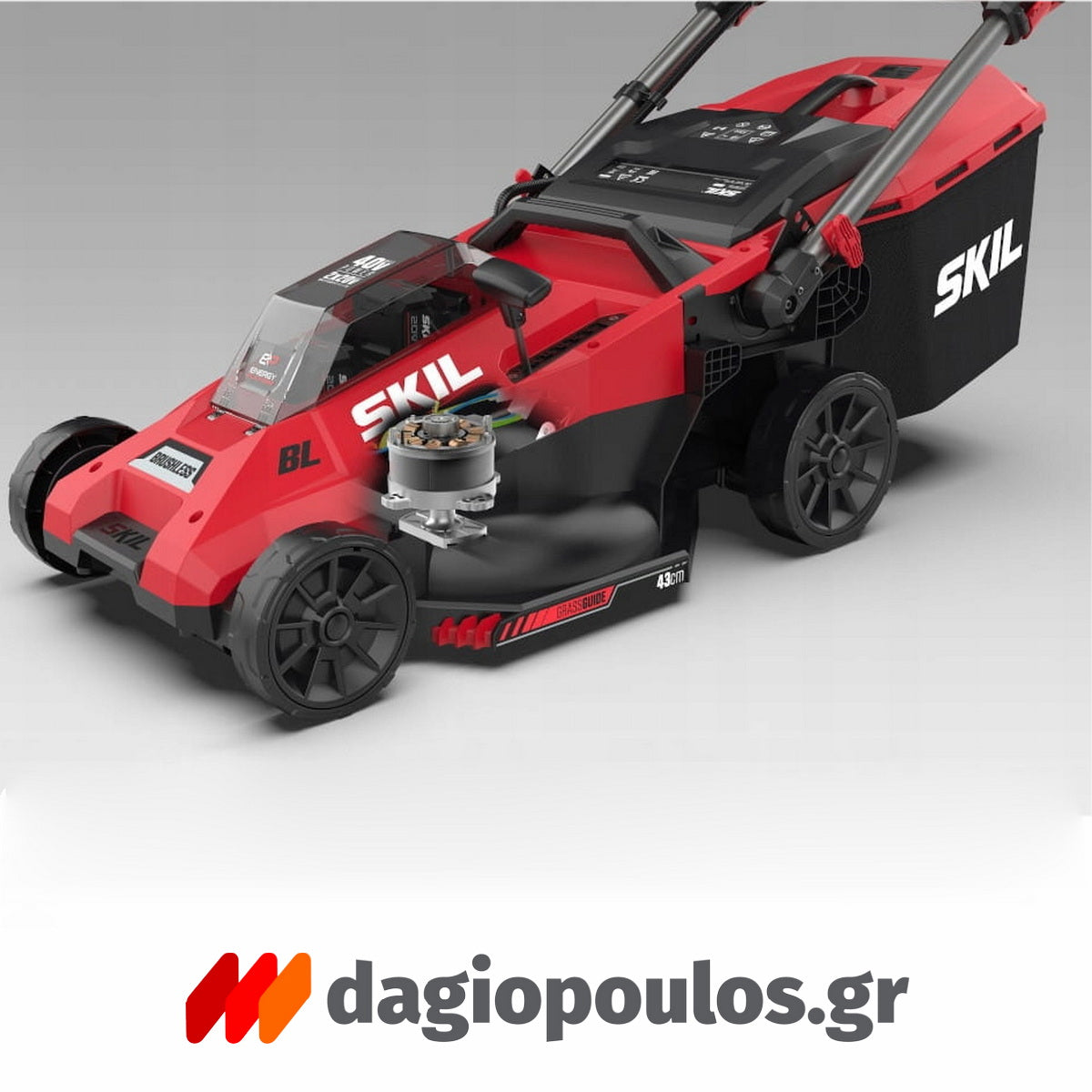 Skil 0140 CA 40V Max Brushless Χλοοκοπτική Μηχανή Γκαζόν Μπαταρίας Ωθούμενη 36V Li-ion Με 2 Μπαταρίες 4.0Ah