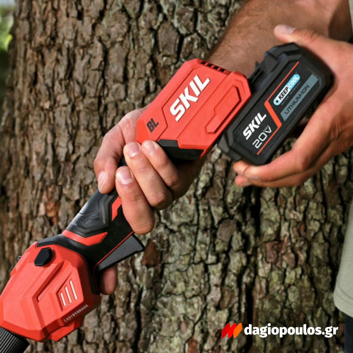 Skil Σετ Μηχανή Γκαζόν 0130 CA - Χλοοκοπτικό Μεσινέζας 0230 CA Με 2 Μπατ.4.0Ah - Φορτιστή