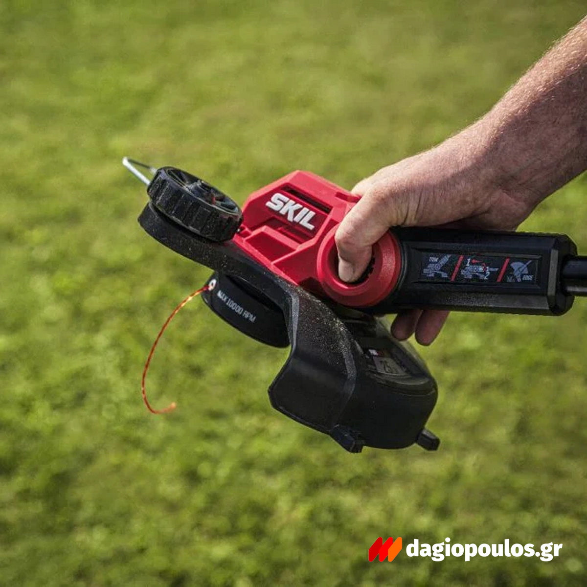 Skil Σετ Μηχανή Γκαζόν 0130 CA - Χλοοκοπτικό Μεσινέζας 0230 CA Με 2 Μπατ.4.0Ah - Φορτιστή