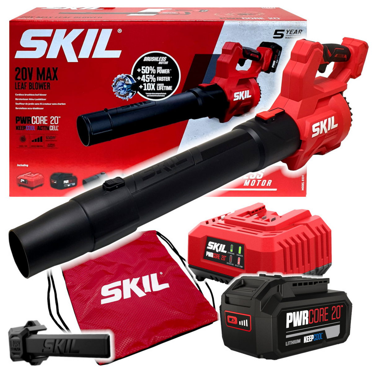 Skil 0331 CA 20V Brushless Φυσητήρας Μπαταρίας 18V Li-Ion Με Μπατ.4.0Ah - Φορτιστή