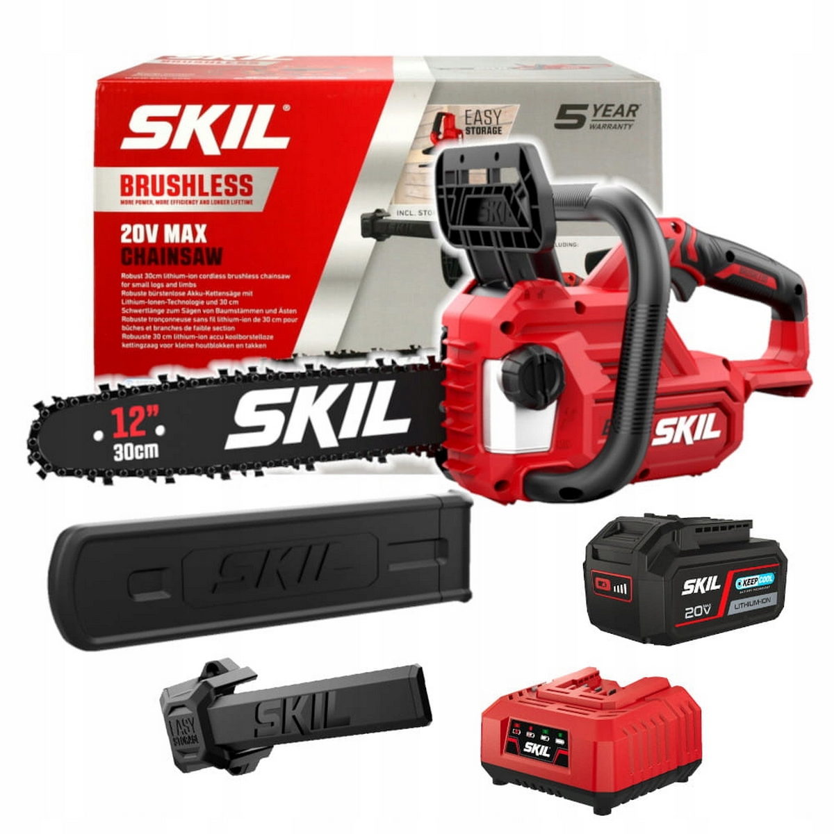 Skil 0534 AA 20V Max Brushless Αλυσοπρίονο Μπαταρίας 18V 30cm Με Μπαταρία 4.0Ah & Φορτιστή