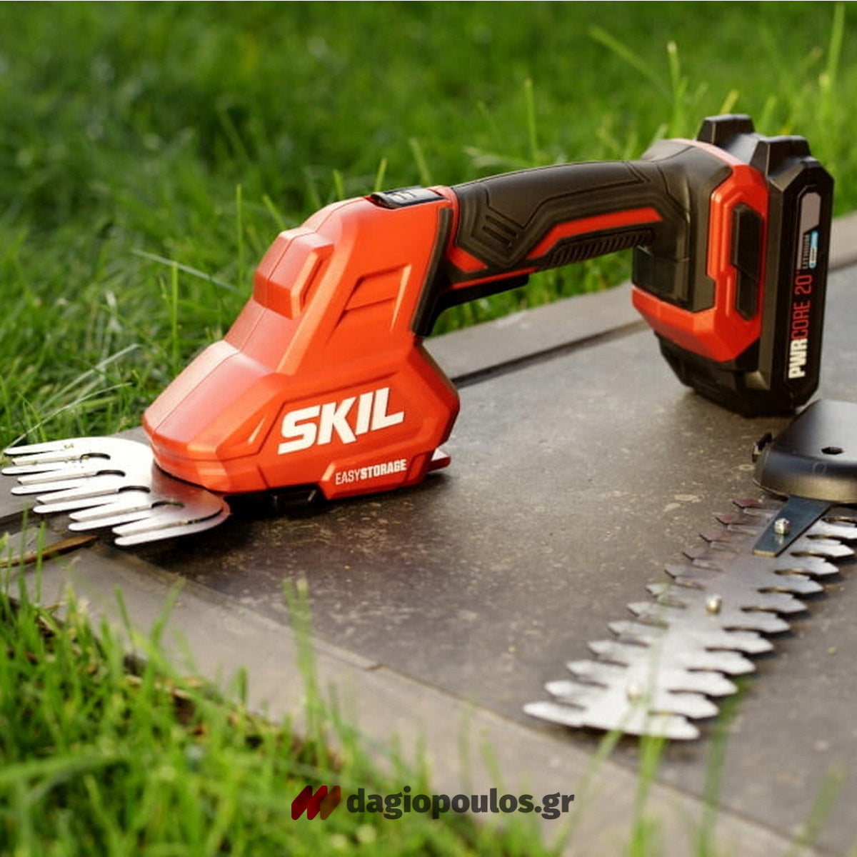 Skil Σετ Μηχανή Γκαζόν 0130 CA - Ψαλίδι Μπορντούρας Μπαταρίας 0630 CA Με 2 Μπατ.4.0Ah - Φορτιστή