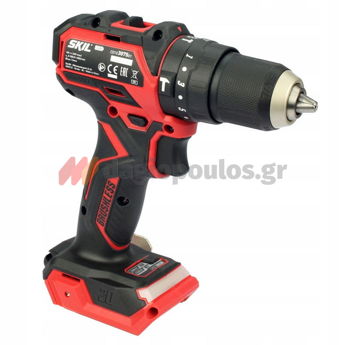 Skil 3075 CA 20V Max Brushless Κρουστικό Δραπανοκατσάβιδο Μπαταρίας 18V Li-Ion & & 3110 AA Μπαταρία 2.5Ah Φορτιστής Τσάντα