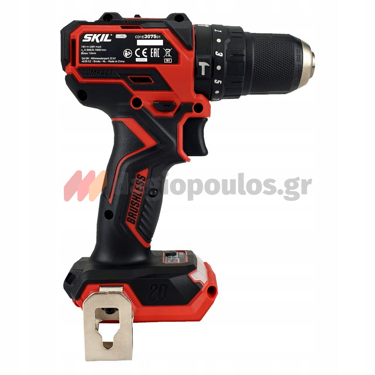 Skil 3075 CA 20V Max Brushless Κρουστικό Δραπανοκατσάβιδο Μπαταρίας 18V Li-Ion & & 3110 AA Μπαταρία 2.5Ah Φορτιστής Τσάντα