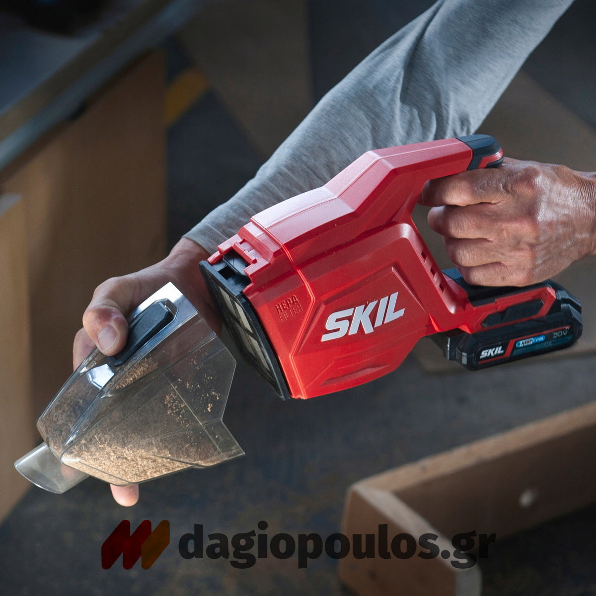 Skil 3158 CA 20V Max Φορητός Απορροφητήρας Σκουπάκι Χειρός Μπαταρίας 18V Li-Ion & 3107 AA Μπατ.2.0Ah - Φορτιστής
