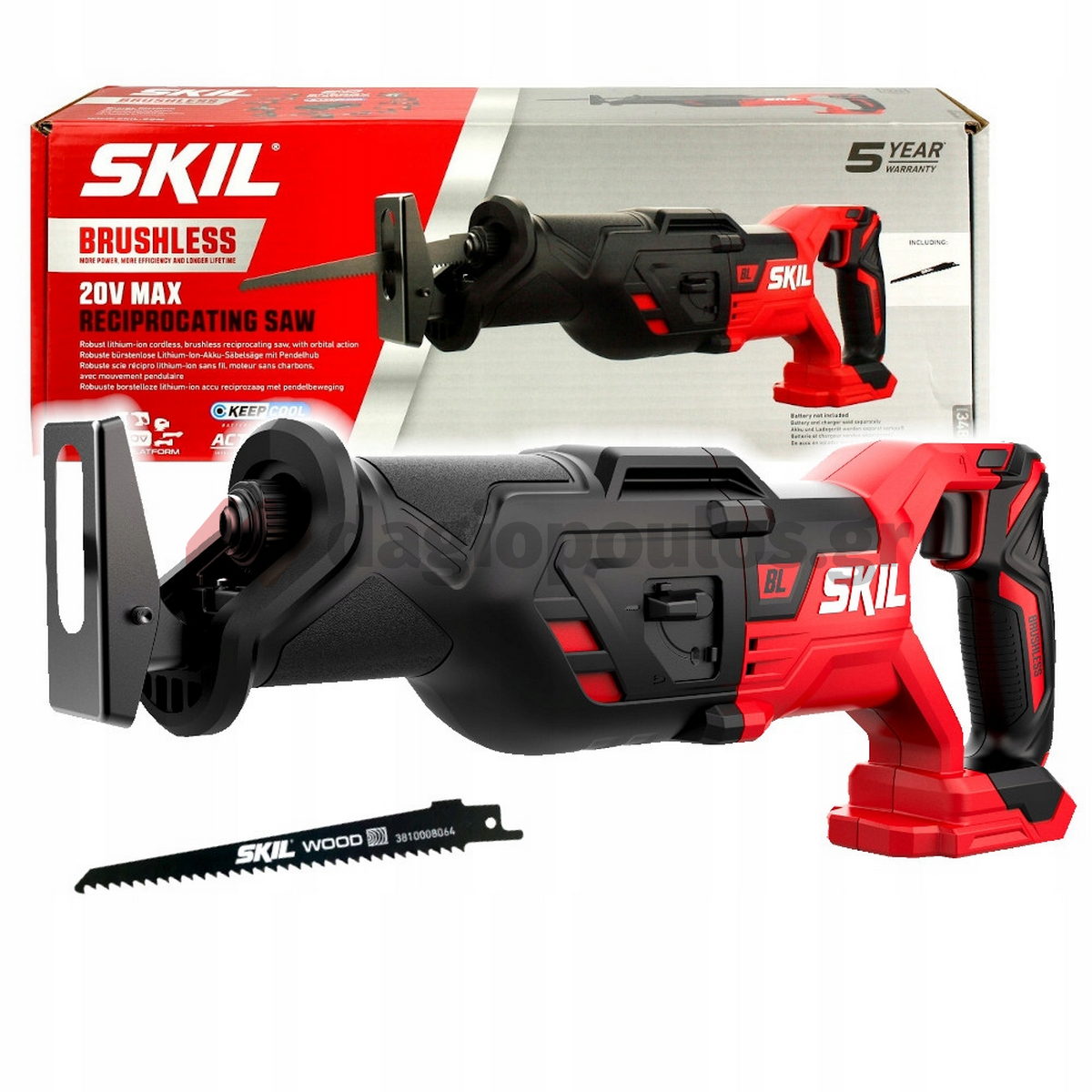 Skil 3480 CA 20V Max Brushless Σπαθοσέγα (Σεγάτσα) Μπαταρίας 18V Li-Ion Με Μπαταρία 4.0Ah