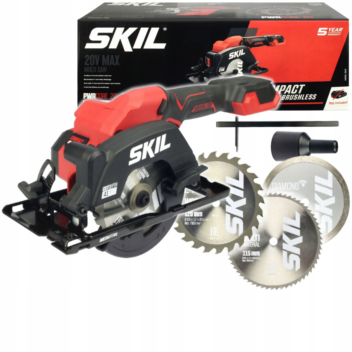 Skil 3540 CA 20V Max Brushless Δισκοπρίονο Πολλαπλών Υλικών Μπαταρίας 18V Li-Ion 120mm Με Μπαταρία 4.0Ah