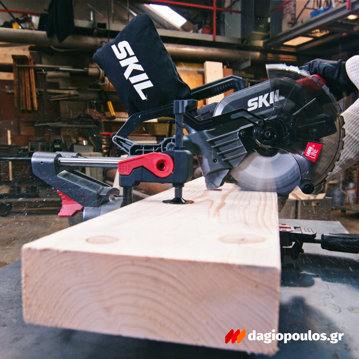 Skil 3590 CA 20V Max Φαλτσοπρίονο Πάγκου Συρόμενο (Radial) Μπαταρίας 18V Li-Ion 216mm Με 2 Μπαταρίες 4.0Ah