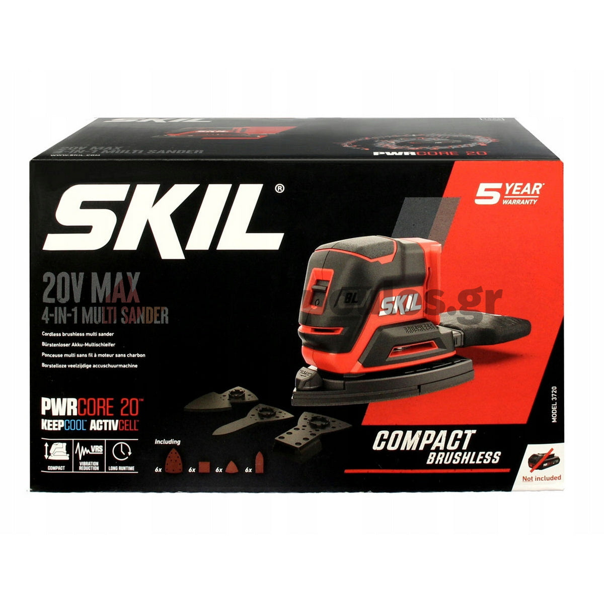 Skil 3720 CD 20V Max Brushless Πολυτριβείο Παλμικό Μπαταρίας 18V Li-Ion SOLO