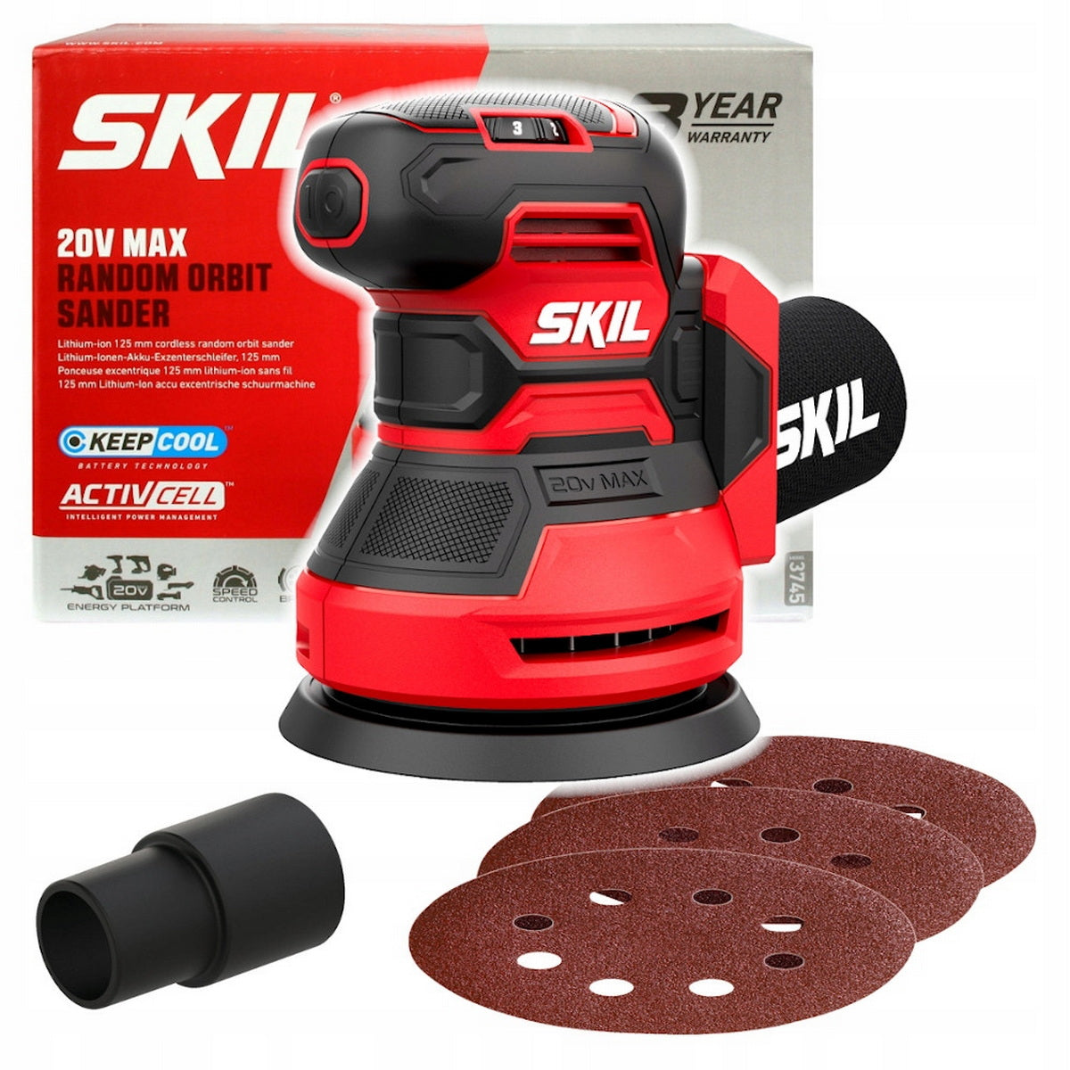 Skil 3745 CA 20V Max Έκκεντρο Περιστροφικό Τριβείο Μπαταρίας 18V Li-Ion 125mm SOLO