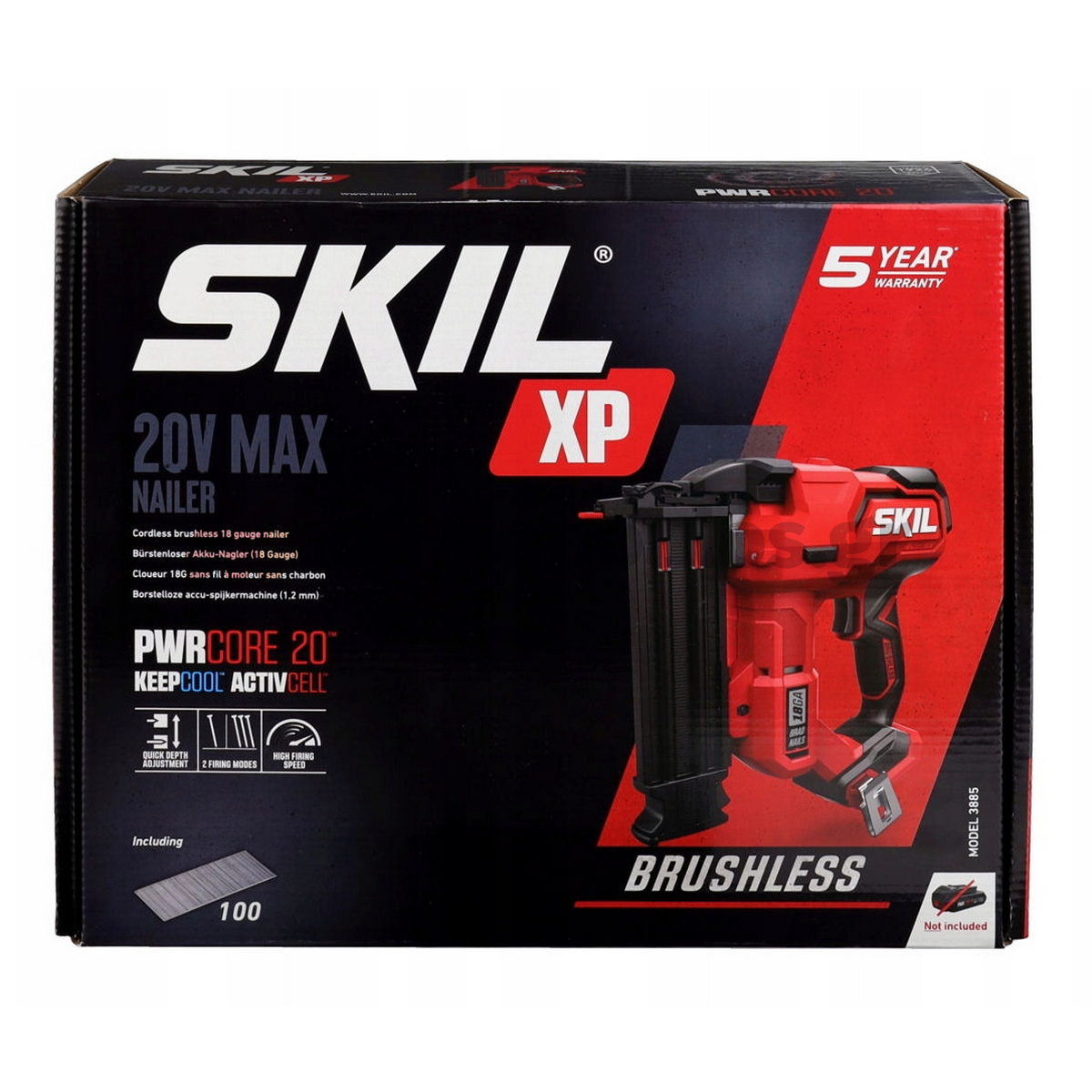 Skil 3885 CA 20V Max Brushless Καρφωτικό Μπαταρίας 18V Li-Ion & Μπαταρία - Φορτιστή 3111 AA