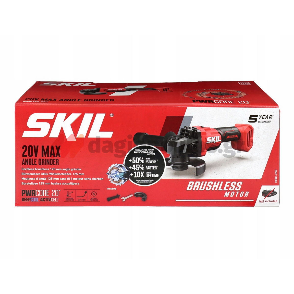 Skil 3923 CA 20V Max Brushless Γωνιακός Τροχός Μπαταρίας 18V Li-Ion 125mm Με 3131 AA  Μπαταρία 4.0Ah - Φορτιστή