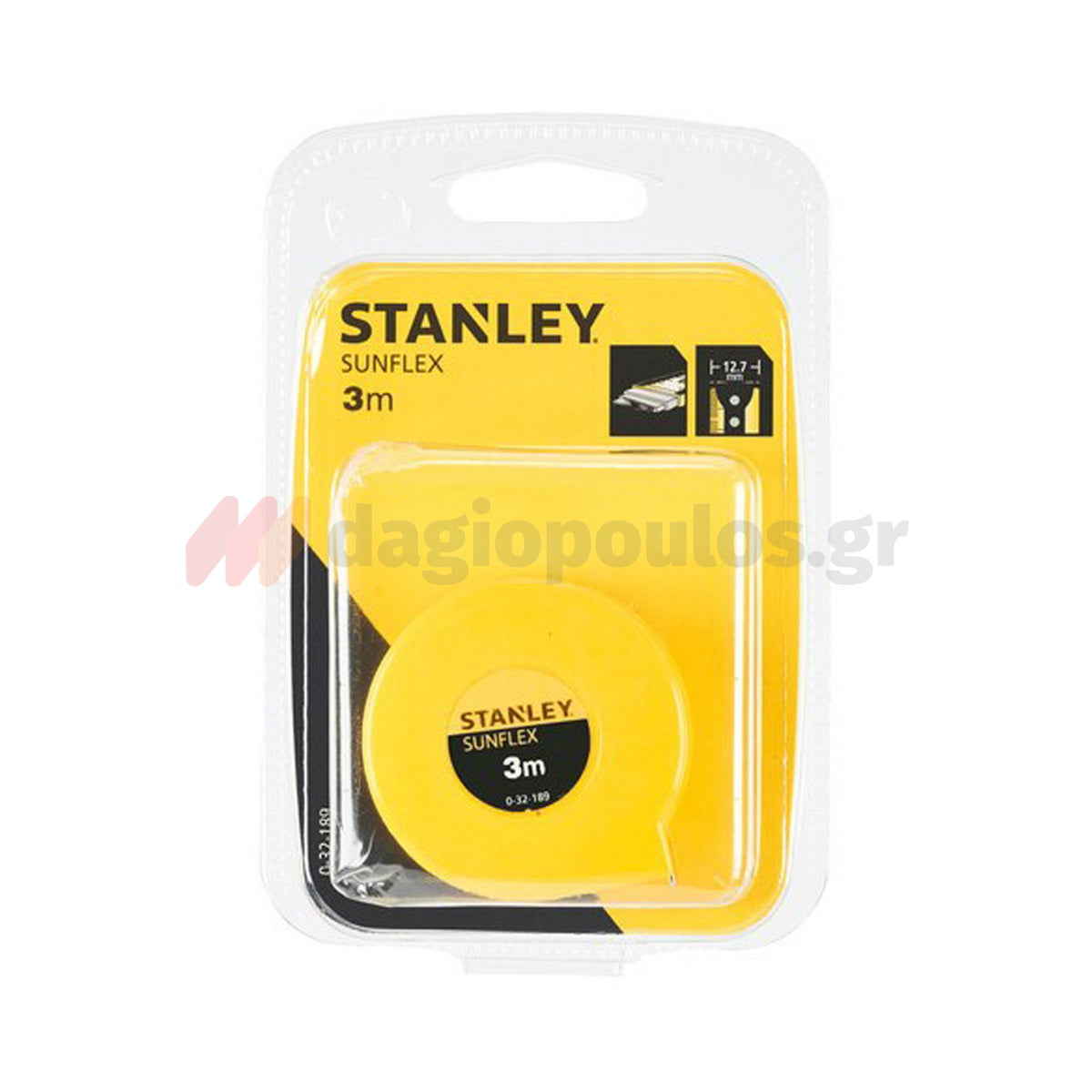 Stanley 0-32-189 Sunflex Μέτρο Ρολό (Μετροταινία) Τσέπης 3mtr x 12.5mm