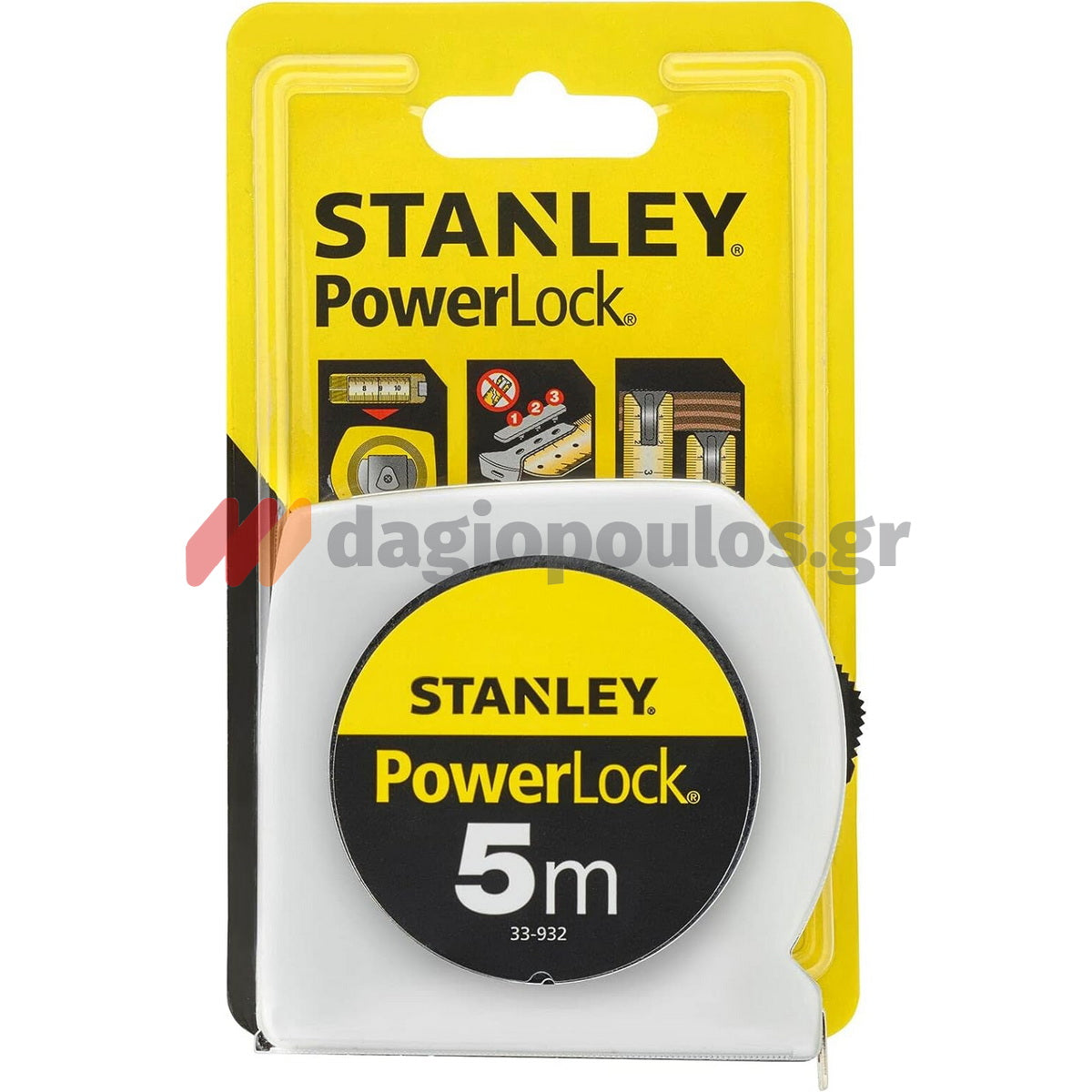 Stanley 0-33-932 Powerlock Μέτρο Ρολό (Μετροταινία) 5mtr x 19mm