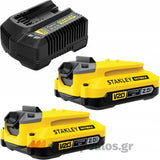 Stanley SFMCK465D2S-QW Fatmax V20 Συλλογή Δραπανοκατσάβιδο Κρουστικό-Κατσαβίδι Παλμικό 18V Li-Ion-2 Μπατ.2.0Ah-Βαλίτσα