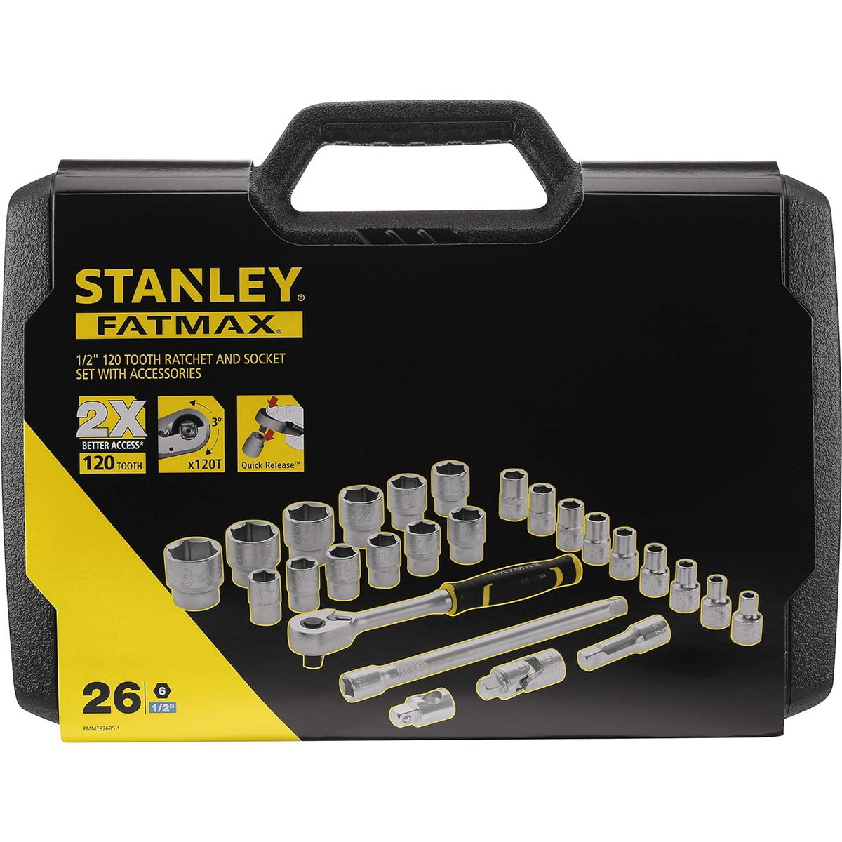 Stanley FMMT82685-1 Συλλογή Μανέλα Καστάνιας - Καρυδάκια 1/2" Σετ 26 Τεμ