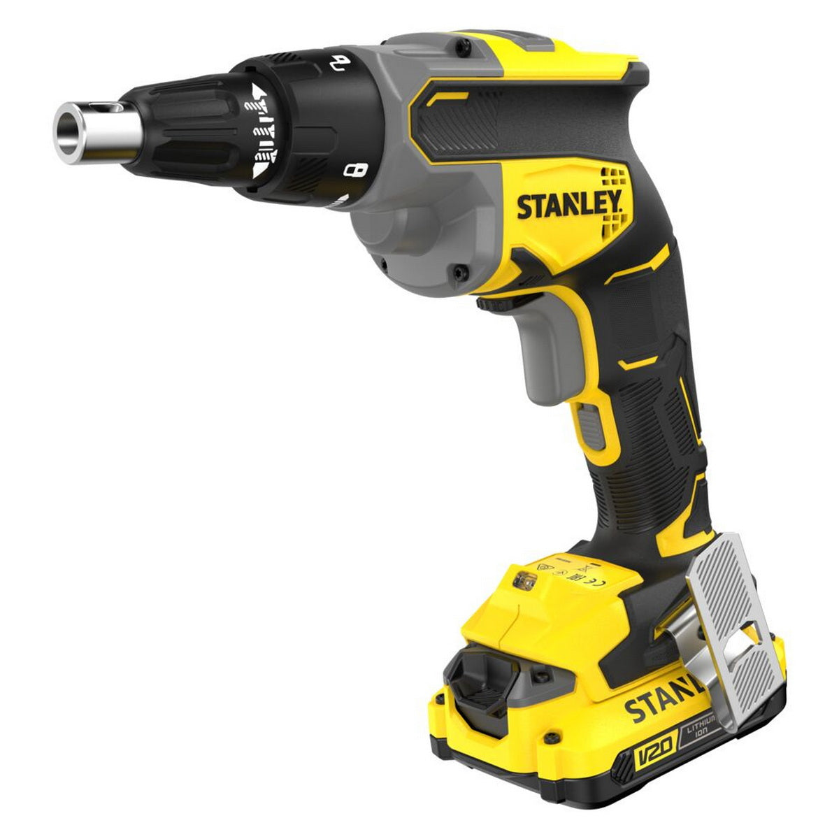 Stanley SFMCK367M2T-QS V20 Συλλογή Brushless Πνευματικό Πιστολέτο, Γωνιακός Τροχός, Κατσαβίδι Γυψοσανίδας 2 Μπατ.4.0Ah, Φορτιστής, Βαλίτσα ProStack